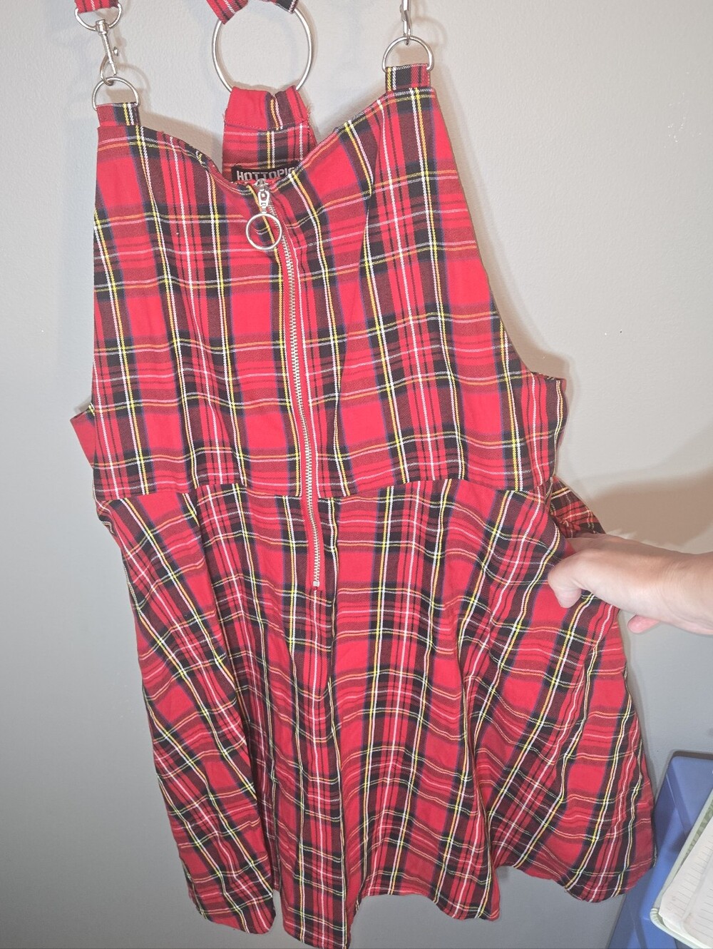 Red Black Plaid Hot Topic Jumper, XL, Grunge Punk Gothic EUC - Picture 3 of 8